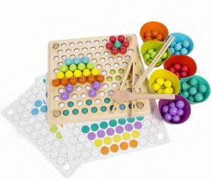 TABLERO MONTESSORI DE MADERA CREA MOSAICOS MULTICOLOR